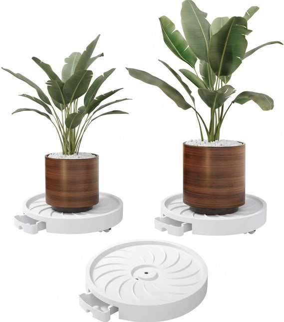 CARLA HOME 2 Pack Rolling Plant Stand with 360¬∞ Wheels for Indoor Pots (26 cm) - Petal & Stem