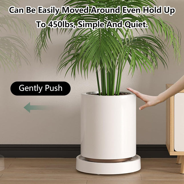 CARLA HOME 2 Pack Rolling Plant Stand with 360¬∞ Wheels for Indoor Pots (26 cm) - Petal & Stem