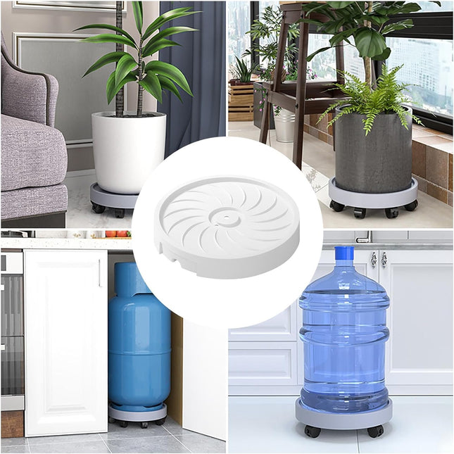 CARLA HOME 2 Pack Rolling Plant Stand with 360¬∞ Wheels for Indoor Pots (26 cm) - Petal & Stem