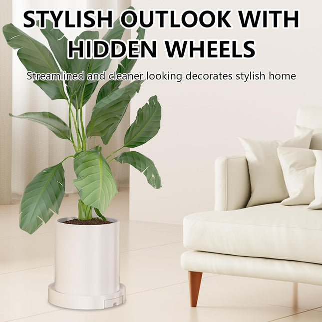 CARLA HOME Rolling Plant Stand with 360¬∞ Wheels for Indoor Pots (26 cm) - Petal & Stem
