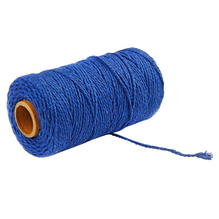 Danhjin 100m Long/100Yard Pure Cotton Twisted Cord Rope Crafts Macrame Artisan String on Clearance Dark Blue - Petal & Stem