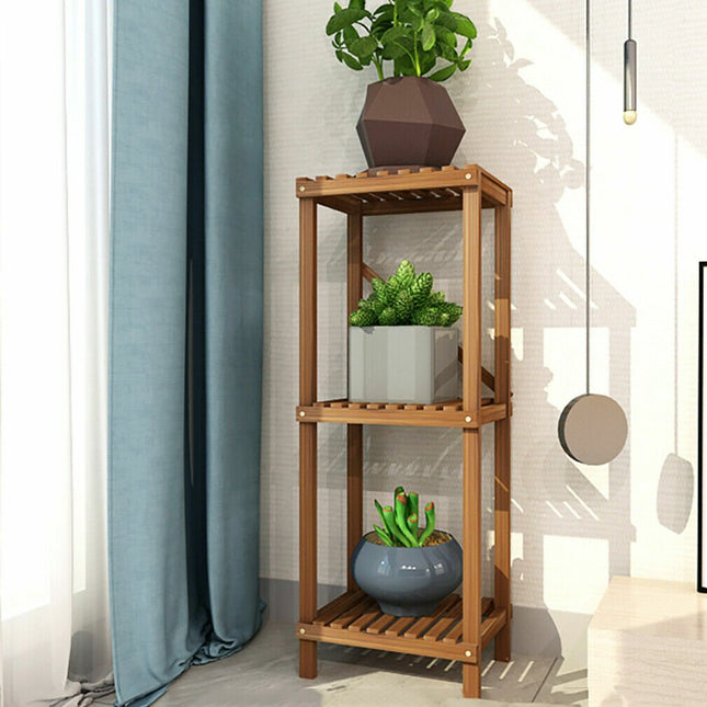 Detachable DIY Wood Plant Stand Pots Organizer Rack Multifunctional Shelf Decor - Petal & Stem