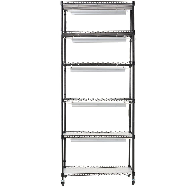 DIY Plant Stand with Grow Lights 6 Tiers 192W 70.9" Tall Plant Grow Shelf - Petal & Stem