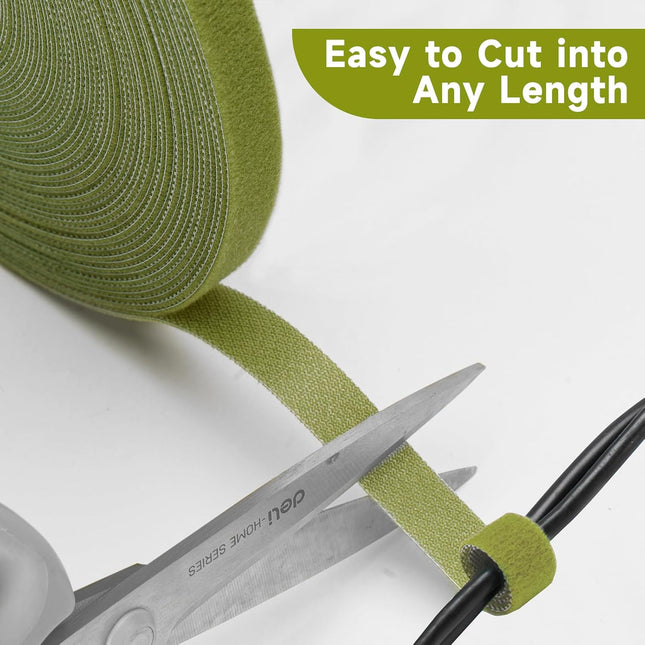 Garden Ties Plant Tape Ties Nylon Plant Tape Strap 65.6 Feet Plant Support Tape Reusable Garden Tape Army Green - Petal & Stem