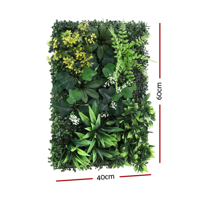 Gardeon 4PCS Artificial Plant Wall Panels 40X60CM Boxwood Panel Backyard Hedge Grass Backdrop Green Decor - Petal & Stem