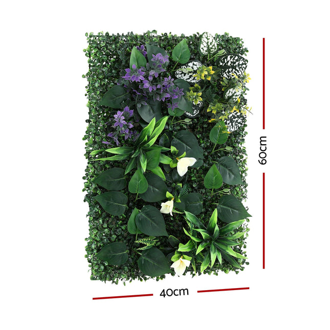 Gardeon 4PCS Artificial Plant Wall Panels 40X60CM Boxwood Panel Hedge Grass Backdrop Backyard Green Decor - Petal & Stem