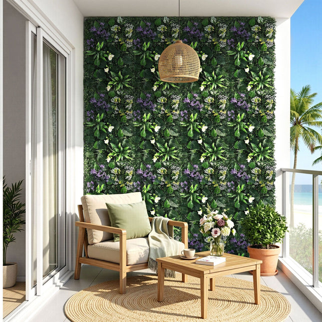 Gardeon 4PCS Artificial Plant Wall Panels 40X60CM Boxwood Panel Hedge Grass Backdrop Backyard Green Decor - Petal & Stem