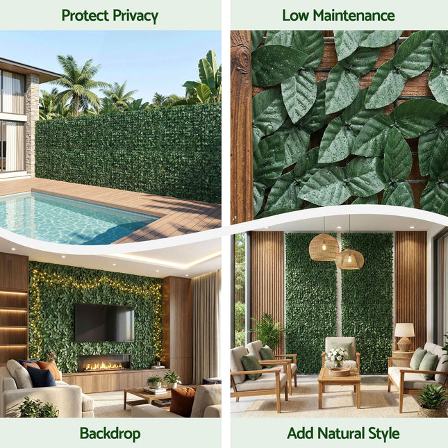 Gardeon Artificial Ivy Privacy Fence Screen Greenery Backdrop Panel for Balcony Patio Garden - Petal & Stem