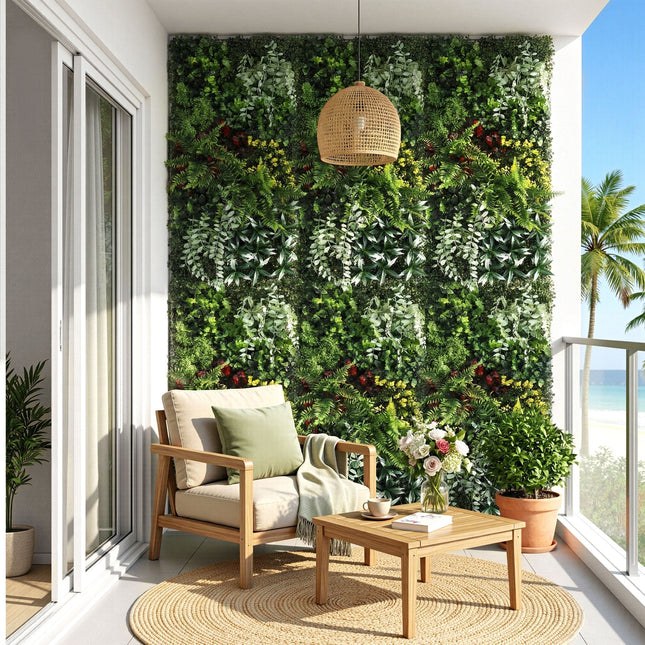 Gardeon Artificial Plant Wall Panels 50X100CM Boxwood Panel Hedge Grass Backdrop Backyard Green Decor - Petal & Stem