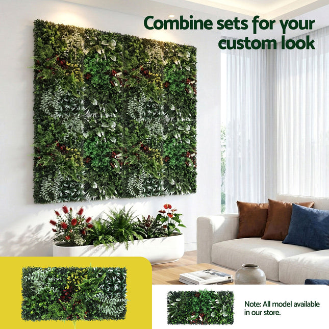 Gardeon Artificial Plant Wall Panels 50X100CM Boxwood Panel Hedge Grass Backdrop Backyard Green Decor - Petal & Stem