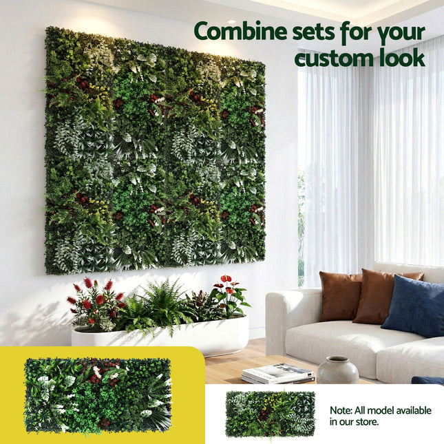 Gardeon Artificial Plant Wall Panels 50X100CM Boxwood Panel Hedge Grass Backdrop Green Decor Backyard - Petal & Stem