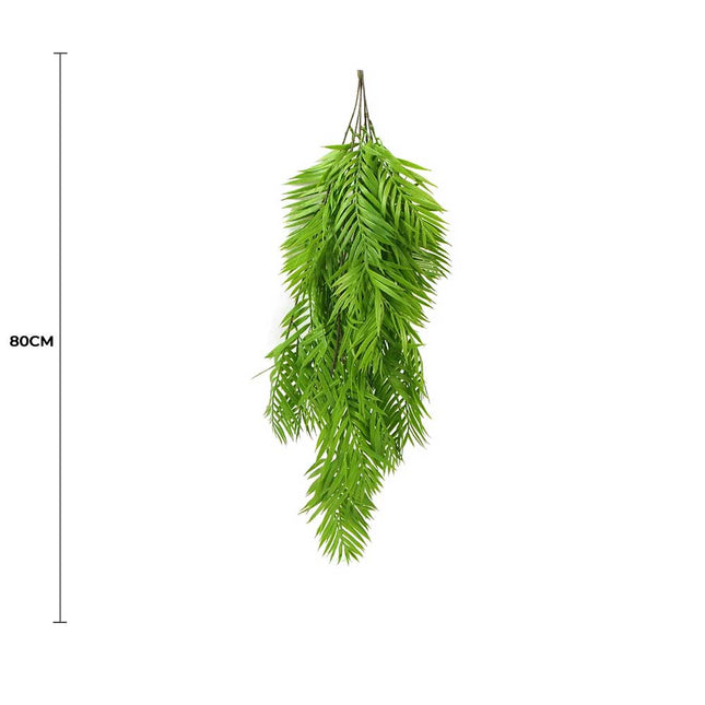 Hanging Fresh Green Bamboo Leaf Fern UV Resistant 80cm - Petal & Stem