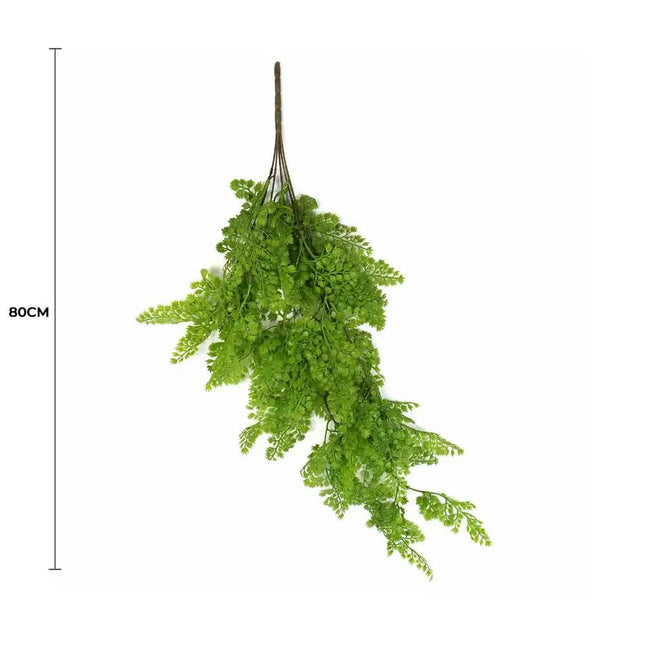 Hanging Native Green Dense Maiden Hair Fern Bush UV Resistant 80cm - Petal & Stem