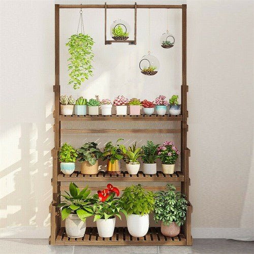 Heavy Duty Hanging Plant Stand with Multiple Pot Shelves - Petal & Stem