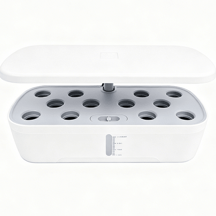 Hydroponics Plant Growing System 12 Pods Indoor Herb Garden Kit Led Light 4L WHITE - Petal & Stem