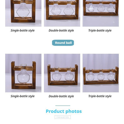 HydroponicWoodenFramewithSnap On Diamond Single Bottle - Petal & Stem