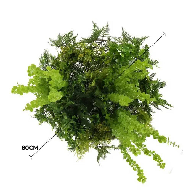 Imitation Gold Artificial Hanging Green Wall Disc 80cm (Limited Edition) UV Resistant Foliage - Petal & Stem