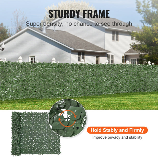 Ivy Privacy Fence, 1500 x 2490 mm Artificial Green Wall Screen, Greenery Ivy Fence with Strengthened Joint, - Petal & Stem