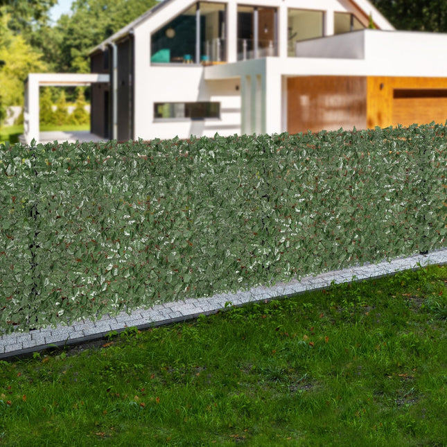 Ivy Privacy Fence, 1500 x 2490 mm Artificial Green Wall Screen, Greenery Ivy Fence with Strengthened Joint, - Petal & Stem
