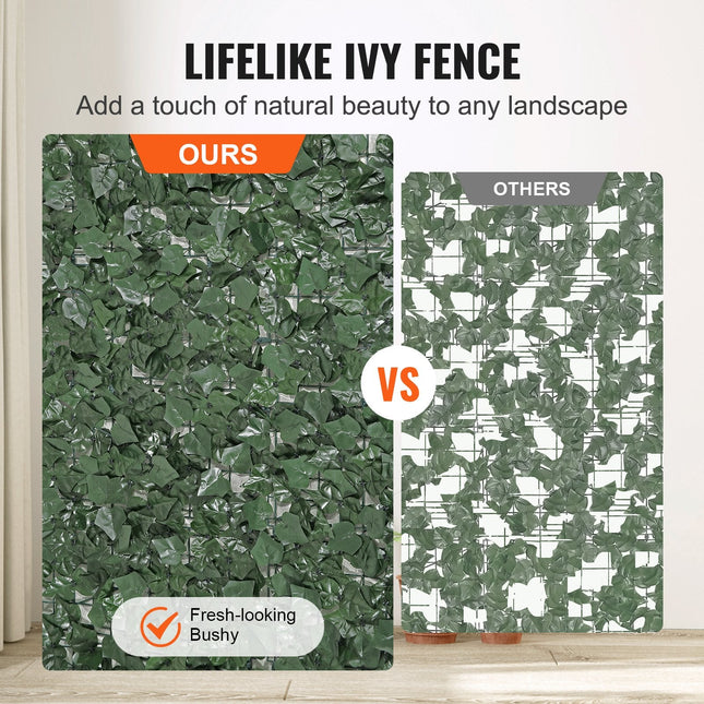 Ivy Privacy Fence, 1500 x 2490 mm Artificial Green Wall Screen, Greenery Ivy Fence with Strengthened Joint, - Petal & Stem