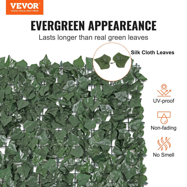 Ivy Privacy Fence, 1500 x 2490 mm Artificial Green Wall Screen, Greenery Ivy Fence with Strengthened Joint, - Petal & Stem