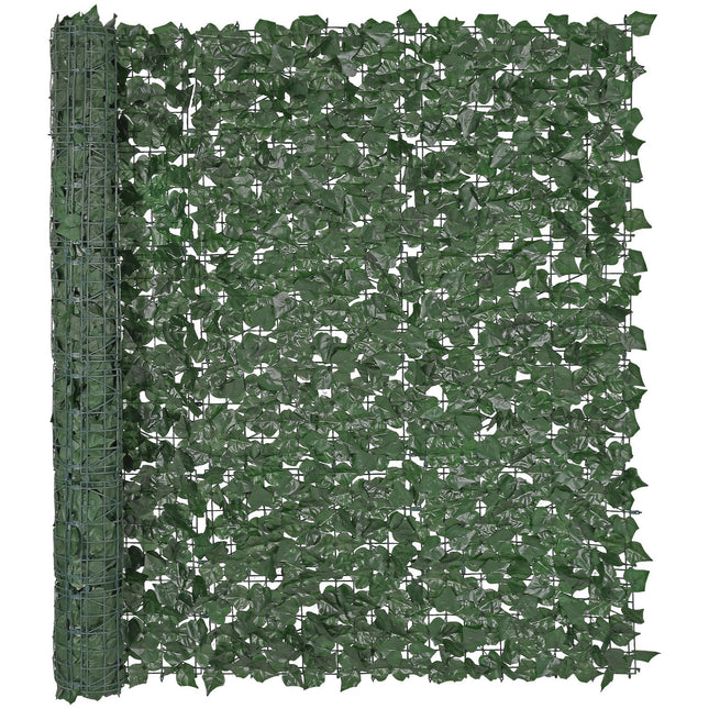 Ivy Privacy Fence, 1500 x 2490 mm Artificial Green Wall Screen, Greenery Ivy Fence with Strengthened Joint, - Petal & Stem