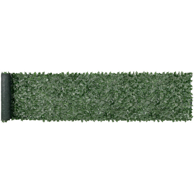 Ivy Privacy Fence, 39 x 198in Artificial Green Wall Screen, Greenery Ivy Fence with Mesh Cloth Backing and Strengthened Joint - Petal & Stem