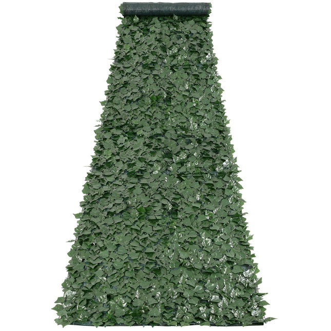 Ivy Privacy Fence, 39 x 198in Artificial Green Wall Screen, Greenery Ivy Fence with Mesh Cloth Backing and Strengthened Joint - Petal & Stem