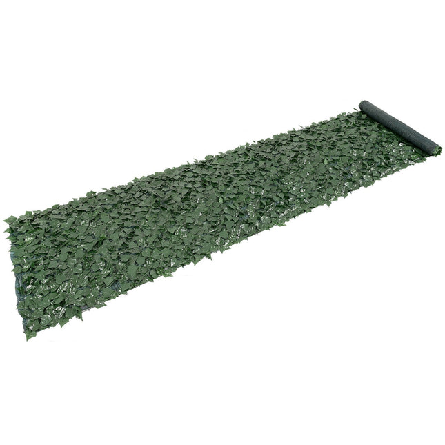 Ivy Privacy Fence, 39 x 198in Artificial Green Wall Screen, Greenery Ivy Fence with Mesh Cloth Backing and Strengthened Joint - Petal & Stem