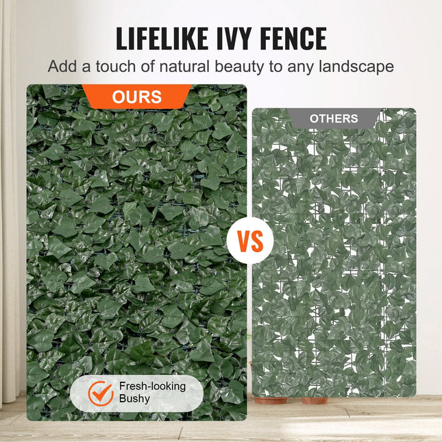 Ivy Privacy Fence, 59 x 158in Artificial Green Wall Screen, Greenery Ivy Fence w/ Mesh Cloth Backing and Strengthened Joint, Faux Hedges Vine Leaf Decoration for Outdoor Garden, Yard, Balcony - Petal & Stem