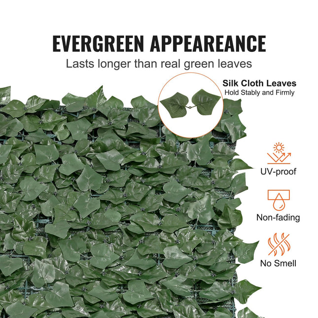 Ivy Privacy Fence, 59 x 158in Artificial Green Wall Screen, Greenery Ivy Fence w/ Mesh Cloth Backing and Strengthened Joint, Faux Hedges Vine Leaf Decoration for Outdoor Garden, Yard, Balcony - Petal & Stem