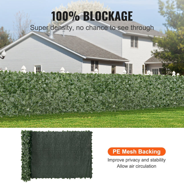 Ivy Privacy Fence, 59 x 158in Artificial Green Wall Screen, Greenery Ivy Fence w/ Mesh Cloth Backing and Strengthened Joint, Faux Hedges Vine Leaf Decoration for Outdoor Garden, Yard, Balcony - Petal & Stem