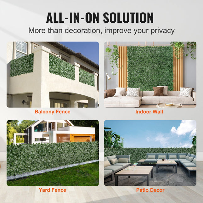 Ivy Privacy Fence, 59 x 98 in Artificial Green Wall Screen, Greenery Ivy Fence with Mesh Cloth Backing - Petal & Stem