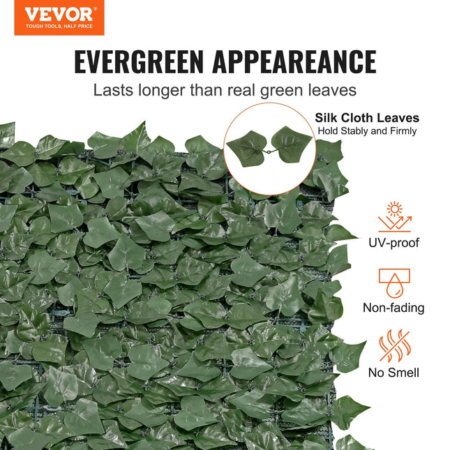 Ivy Privacy Fence, 59 x 98 in Artificial Green Wall Screen, Greenery Ivy Fence with Mesh Cloth Backing - Petal & Stem