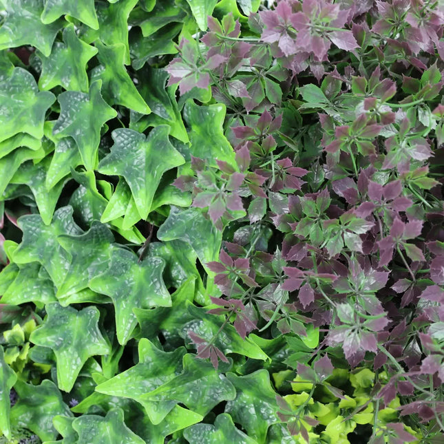 Lush Botanical Mosaic Artificial Vertical Garden / Green Wall Panel 1m x 1m UV Resistant - Petal & Stem