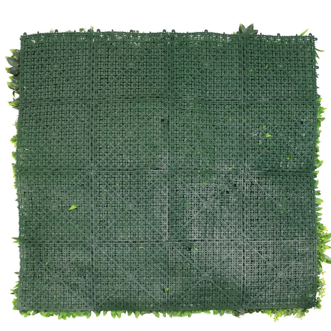 Lush Botanical Mosaic Artificial Vertical Garden / Green Wall Panel 1m x 1m UV Resistant - Petal & Stem