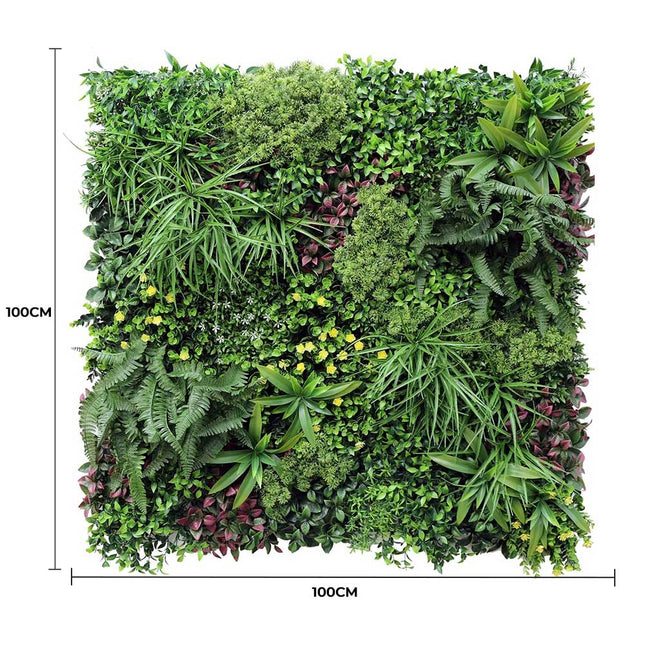 Luxury Country Fern Recycled Vertical Garden / Green Wall UV Resistant 100cm X 100cm - Petal & Stem