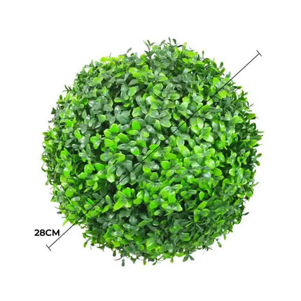 Medium Green Leaf Buxus Topiary Ball UV Resistant 28cm - Petal & Stem