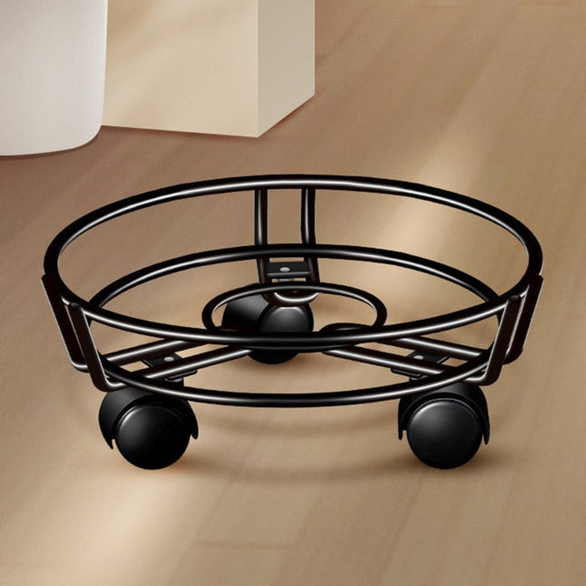 Movable Iron Potted Plant Stand for Home Garden Decoration Black - Petal & Stem