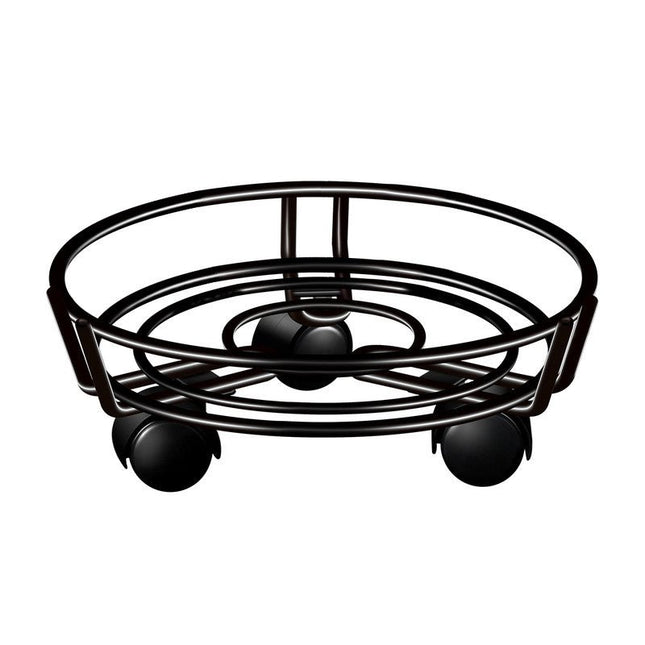 Movable Iron Potted Plant Stand for Home Garden Decoration Black - Petal & Stem