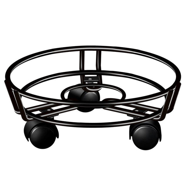 Movable Iron Potted Plant Stand for Home Garden Decoration Black - Petal & Stem