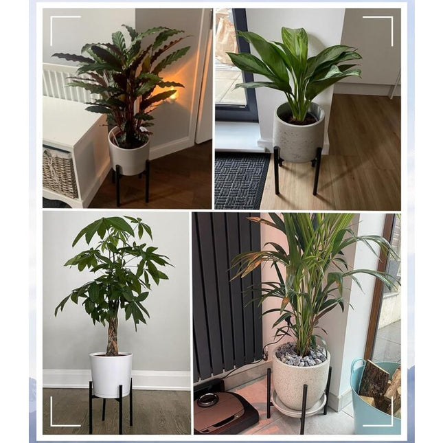 Plant Stand, Simple Style Metal Plant Shelf, Indoor And Outdoor Flower Pot Holder Adjustable Width For 20 30Cm Pots - Petal & Stem