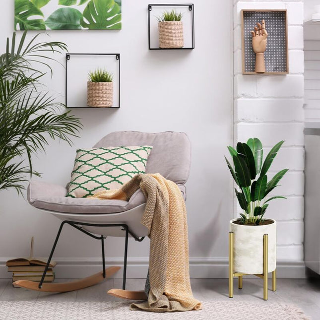 Plant Stand, Simple Style Metal Plant Shelf, Indoor And Outdoor Flower Pot Holder Adjustable Width For 20 30Cm Pots - Petal & Stem