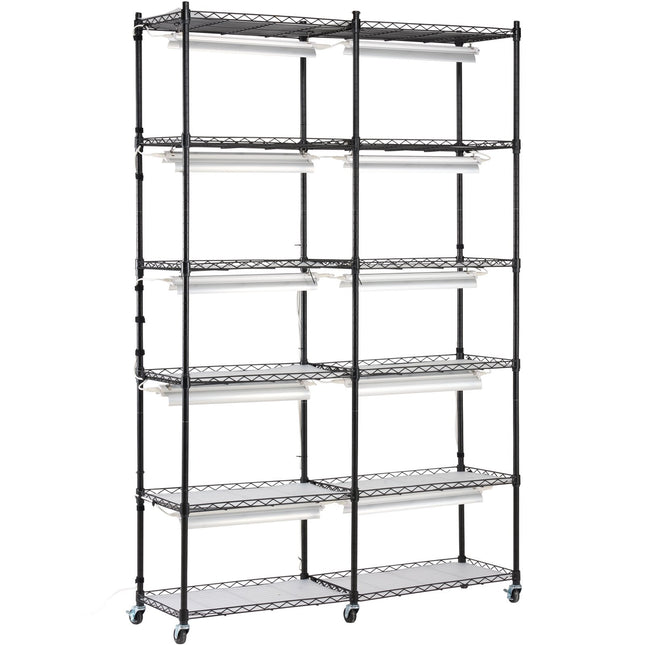 Plant Stand with Grow Light 6 Tiers 200W 59.1" Indoor Plant Grow Shelf - Petal & Stem