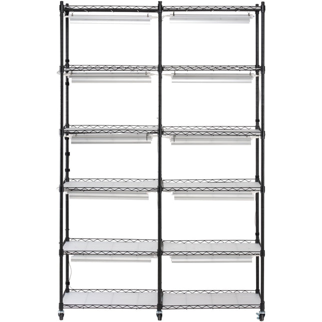 Plant Stand with Grow Light 6 Tiers 200W 59.1" Indoor Plant Grow Shelf - Petal & Stem