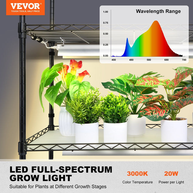 Plant Stand with Grow Light 6 Tiers 200W 59.1" Indoor Plant Grow Shelf - Petal & Stem