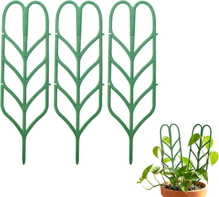 Plant Trellis for Climbing Plants, Indoor Outdoor Plastic Garden Trellis, Adjtable Potted Plant Support for Pothos, Ivy, Hoya, Monstera & Flower Vines (3PCS) - Petal & Stem