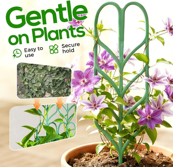 Plant Trellis for Climbing Plants, Indoor Outdoor Plastic Garden Trellis, Adjtable Potted Plant Support for Pothos, Ivy, Hoya, Monstera & Flower Vines (3PCS) - Petal & Stem