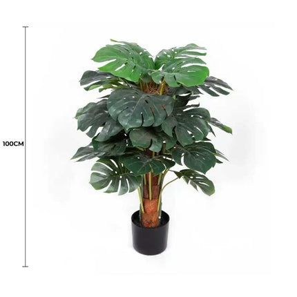 Premium Artificial Monstera Deliciosa Tree 100cm - Petal & Stem