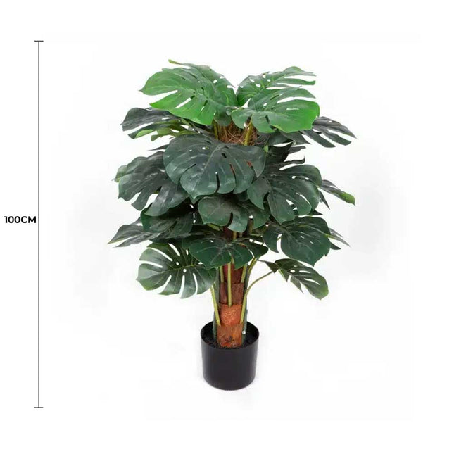 Premium Artificial Monstera Deliciosa Tree 100cm - Petal & Stem